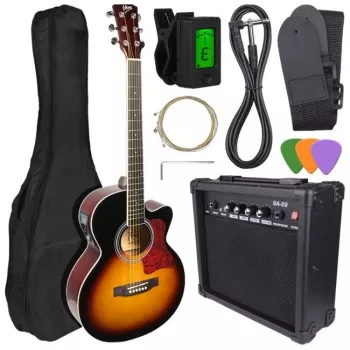 V-TONE EAG SET SB - rinkinys (4/4 elektroakustinė gitara + stiprintuvas), sunburst