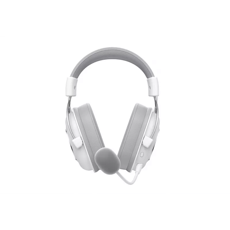 Ausinės ant galvos HAVIT H2002YG – belaidės 2.4G, Bluetooth, laidinės, 20–20 000 Hz, 10 m atstumas, 257 g (balta/pilka)