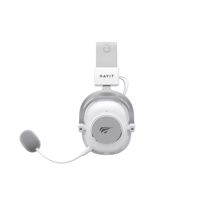 Ausinės ant galvos HAVIT H2002YG – belaidės 2.4G, Bluetooth, laidinės, 20–20 000 Hz, 10 m atstumas, 257 g (balta/pilka)