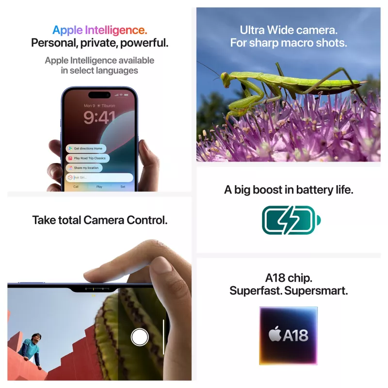 Apple iPhone 16 - Išmanusis telefonas - 128 GB
