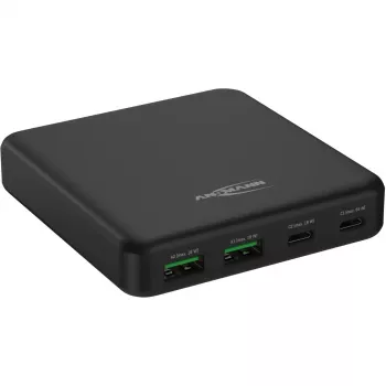 USB-C stalinis įkroviklis DC465PD (juodas, 65 W, PD, Quick Charge 3.0)
