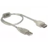 Delock 82244 USB 2.0 laidas, 0,3 m, skaidrus