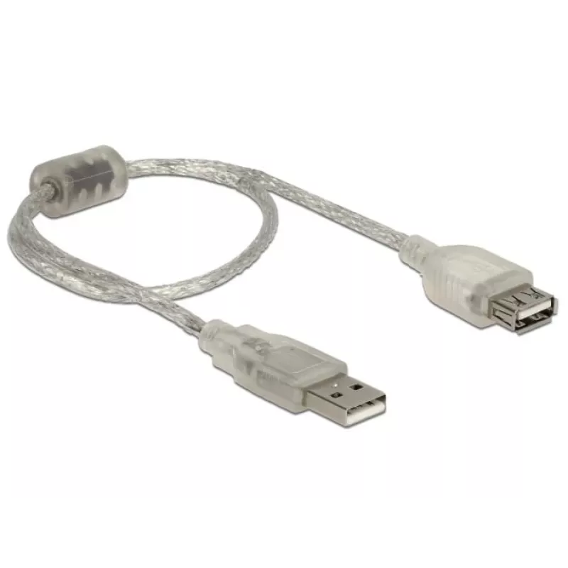 Delock 82244 USB 2.0 laidas, 0,3 m, skaidrus