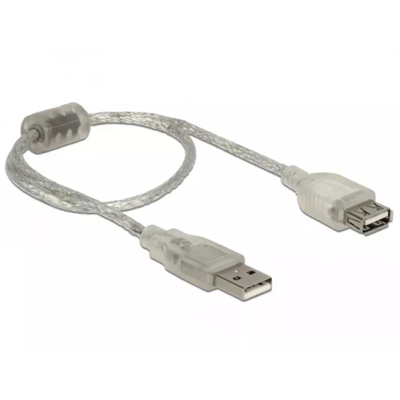 Delock 82244 USB 2.0 laidas, 0,3 m, skaidrus