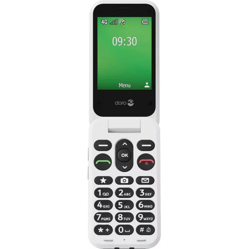 Doro Leva E30 sulankstomas telefonas 2,8 colio 1150 mAh juoda balta