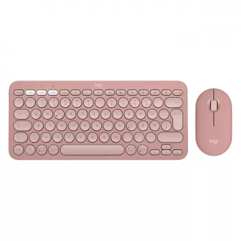 Logitech Pebble 2 Combo klaviatūra ir pelė RF belaidis + Bluetooth QWERTZ vokiškas rožinis (920-012205)