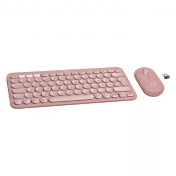 Logitech Pebble 2 Combo klaviatūra ir pelė RF belaidis + Bluetooth QWERTZ vokiškas rožinis (920-012205)