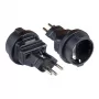 Maitinimo adapteris Šveicariškas kištukas (SEV1011, tiesus) prie įžeminto lizdo F tipo, SEV, juodas, Good Connections® (PA-6002S)