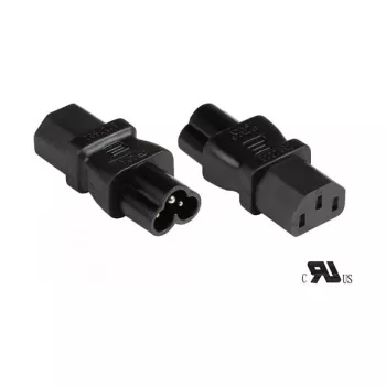 Maitinimo adapteris su IEC Appliance-Plug C6 (tiesus) ir IEC Appliance-Socket C13 (tiesus), UL, juodas, Good Connections® (PA-0630S)