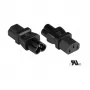 Maitinimo adapteris su IEC Appliance-Plug C6 (tiesus) ir IEC Appliance-Socket C13 (tiesus), UL, juodas, Good Connections® (PA-0630S)