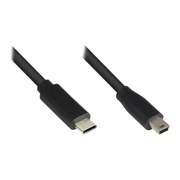 Laidas USB 2.0, USB-C™ kištukas į Mini B 5 kontaktų kištuką, juodas, 3 m, Good Connections (3310-CM030)