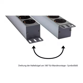 Good Connections Steckdosenleiste 19 - 1HE - Schutzkontakt-Stecker an 9x Schutzkontakt-Buchse - Kinderschutz - Kunststoffprofil - schwarz