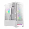 PC korpusas Cougar Airface RGB Midi Tower Baltas — 230×386×491 mm, palaiko 3×120/140 mm priekyje, 1×120 mm gale, 2.5/3.5 colio diskus