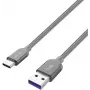 USB 3.2 Gen 1 laidas, USB-A kištukas > USB-C kištukas (pilkas, 2 metrai, pintas)