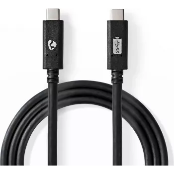 Nedis USB-C™ laidas | USB 3.2 Gen 2 | USB-C™ kištukas prie USB-C™ kištuko - 100 W | 4K@60Hz | 10 Gbps | nikeliuotas | 1,00 m | apvalus | PVC | juodas | Dėžutė