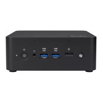 Mini PC MSI Cubi NUC AI+ 2MG-037AT kompaktiškas stalinis kompiuteris su Intel Core i9-288V, 32GB RAM, 1TB SSD, Windows 11 Pro, juodas