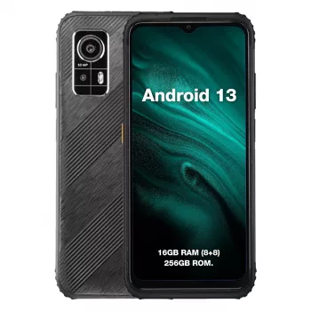 Nešiojamas atsparus išmanusis telefonas Beafon AGM H6 — 6,56 colio (16,7 cm), Unisoc T606 1,6 GHz, 8 GB RAM, 256 GB, 50 MP, 4900 mAh, Dual SIM, Android 13, IP68/IP69K