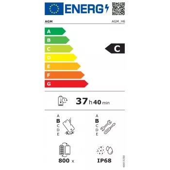 Nešiojamas atsparus išmanusis telefonas Beafon AGM H6 — 6,56 colio (16,7 cm), Unisoc T606 1,6 GHz, 8 GB RAM, 256 GB, 50 MP, 4900 mAh, Dual SIM, Android 13, IP68/IP69K