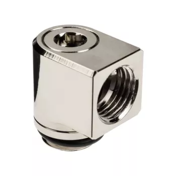 EK Water Blocks EK-Torque Micro Adapter 90 laipsnių G1/4 colio AG į G1/4 colio IG – sukamas, nikeliuotas
