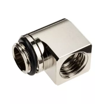 EK Water Blocks EK-Torque Micro Adapter 90 laipsnių G1/4 colio AG į G1/4 colio IG – sukamas, nikeliuotas