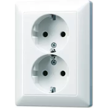 JUNG Schuko dvigubas kištukinis lizdas AS5020UWW AS 500/A plus Alpine White (AS5020UWW)