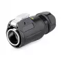 Alcasa S1 IC01-24R01 RJ45 jungtis – vyriška/moteriška, tiesi, metalinė, IP65/IP67, juoda