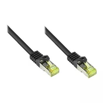 RJ45 jungiamasis laidas su Cat.7 žaliava ir užraktų apsauga (RNS®), S/FTP, PiMF, halogenų neturintis, 600MHz, OFC, juodas, 90m, Good Connections® (8070R-900S)