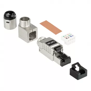 RJ45 kištukas Cat. 6A, beįrankis, STP ekranuotas, metalinis, 5 krypčių, Good (GC-N0165)