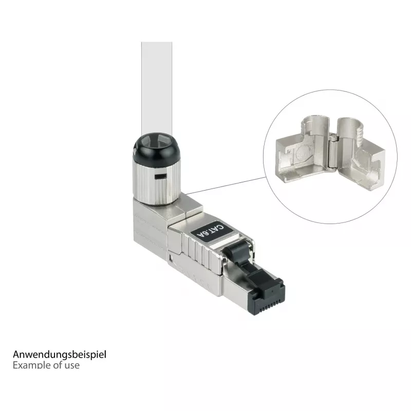 RJ45 kištukas Cat. 6A, beįrankis, STP ekranuotas, metalinis, 5 krypčių, Good (GC-N0165)