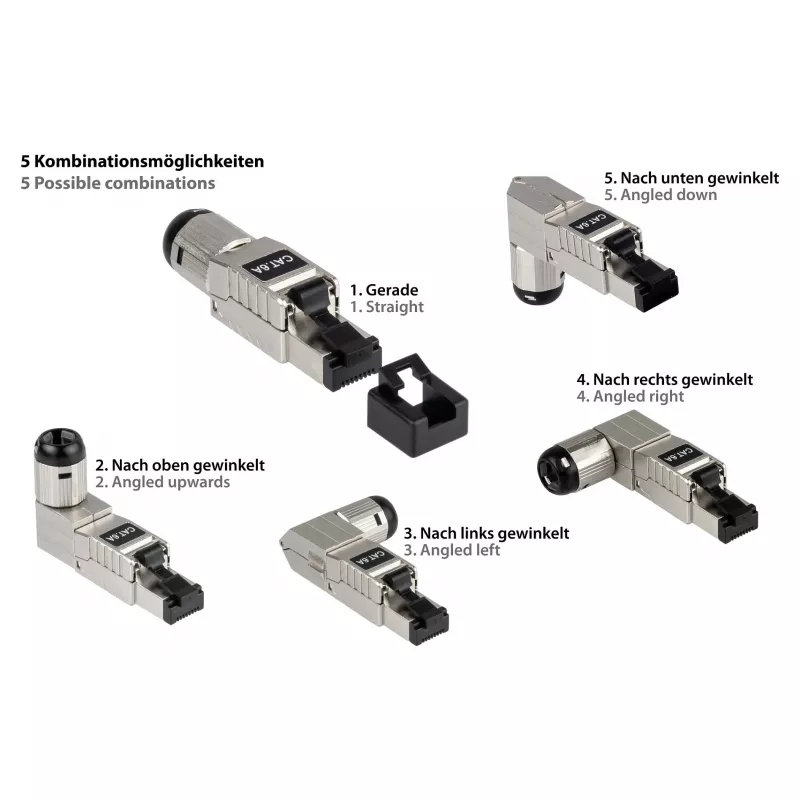 RJ45 kištukas Cat. 6A, beįrankis, STP ekranuotas, metalinis, 5 krypčių, Good (GC-N0165)