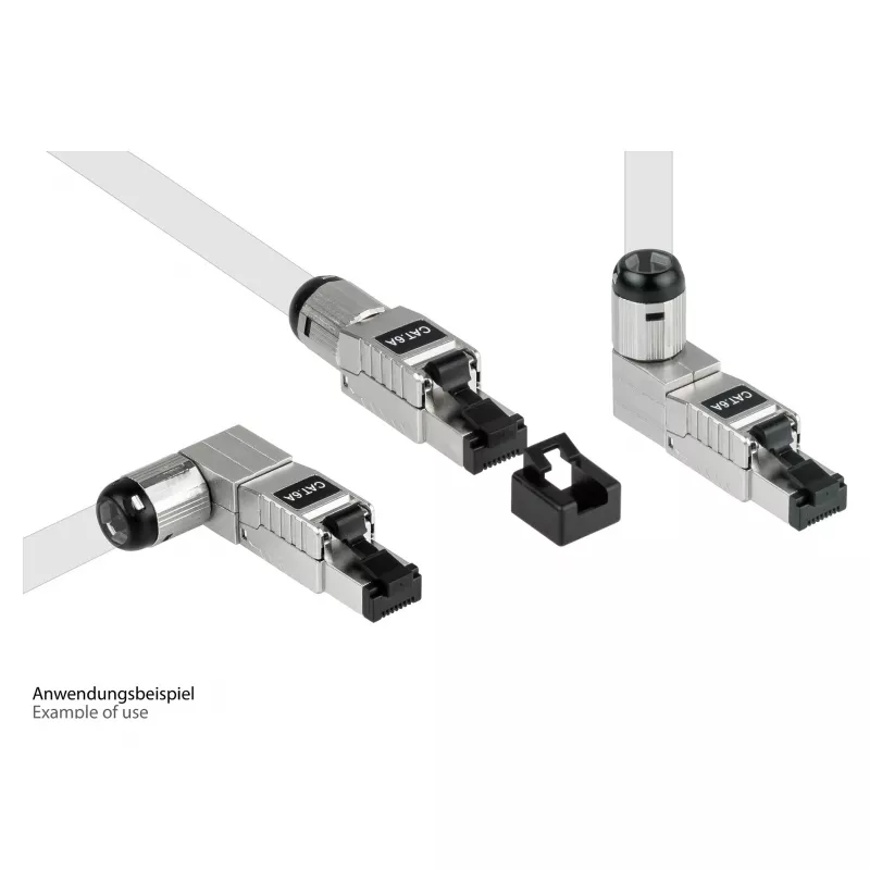 RJ45 kištukas Cat. 6A, beįrankis, STP ekranuotas, metalinis, 5 krypčių, Good (GC-N0165)