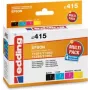 edding kasečių rinkinys EDD-415 juoda, žydra, raudona, geltona, suderinamas su EPSON T1295L, komplektas