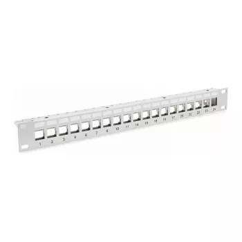 EFB-Elektronik skirstomasis skydas Patchpanel 48,30 cm (19 inch) 1HE, 24 prievadų, pilkas, be keystone