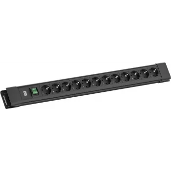 Bachmann CONNECTUS ilgintuvas 12x CEE7/3 lizdai su 1x jungikliu, 2,0 m laidas, CEE7/7 kištukas, juodas