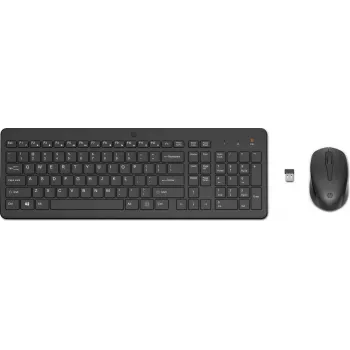 Klaviatūros ir pelės rinkinys HP 330 – belaidis RF, pilno dydžio, juodas, su pele, 0.42 kg