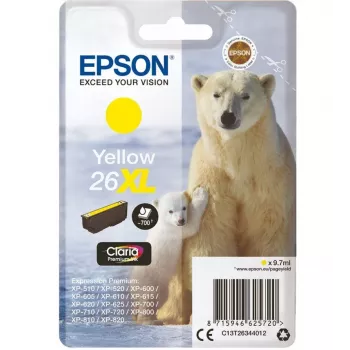 Rašalo kasetė geltona 26XL/C13T26344010 Epson