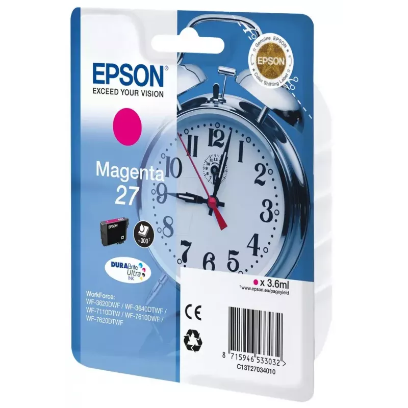 Kasetė rašalinė Epson DURABrite Ultra C13T27034010 purpurinė, pigmentinė, 1 vnt.
