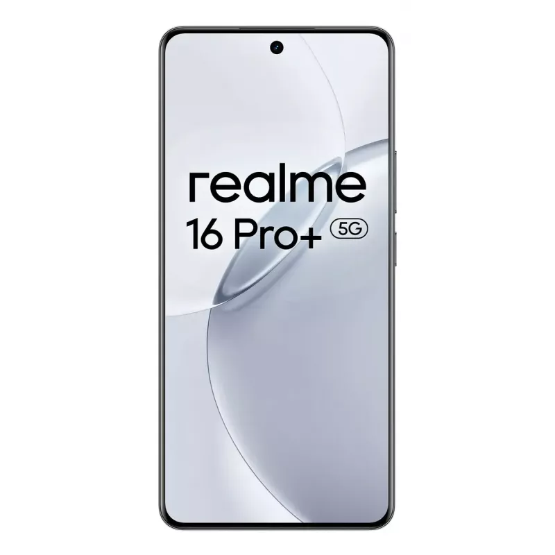 Išmanusis telefonas REALME realme 16 Pro+ — 6,8 colio (17,3 cm) 1280×2800, Snapdragon 7 Gen 4, 12 GB RAM, 512 GB, 200 MP triguba kamera, 7000 mAh, pilka