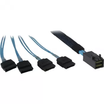 INTER-TECH SFF-8643 į 4x SATA/SAS laidas, 0,7 m, 12 Gbit/s, mėlynas