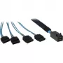 INTER-TECH SFF-8643 į 4x SATA/SAS laidas, 0,7 m, 12 Gbit/s, mėlynas