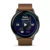Išmanusis laikrodis GARMIN Venu 4 45 mm (1,4 colio) AMOLED 454×454 px, Wi‑Fi, GPS, 8 GB, juodas korpusas, ruda odinė juosta