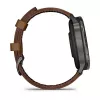 Išmanusis laikrodis GARMIN Venu 4 45 mm (1,4 colio) AMOLED 454×454 px, Wi‑Fi, GPS, 8 GB, juodas korpusas, ruda odinė juosta