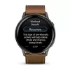Išmanusis laikrodis GARMIN Venu 4 45 mm (1,4 colio) AMOLED 454×454 px, Wi‑Fi, GPS, 8 GB, juodas korpusas, ruda odinė juosta