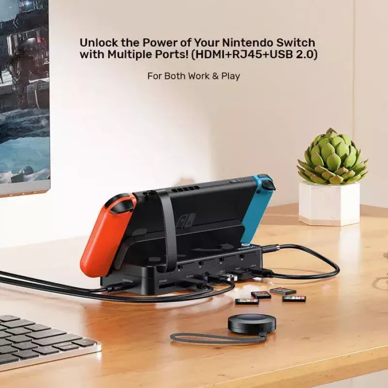 Dėklas nešiojamai žaidimų konsolei Unitek G1002F01 – USB dokas, juodas