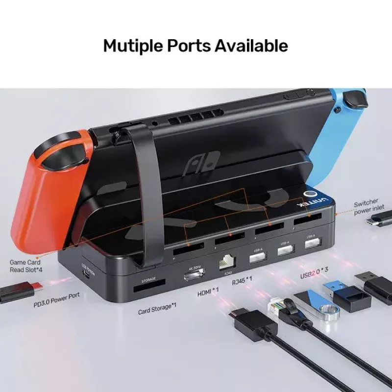 Dėklas nešiojamai žaidimų konsolei Unitek G1002F01 – USB dokas, juodas