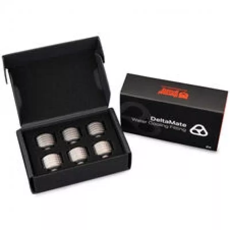 Thermal Grizzly DeltaMate Compression Fitting ST16, žalvarinė, G1/4, nikeliuota, 6 vnt. (TG-DM-FIT-6201)