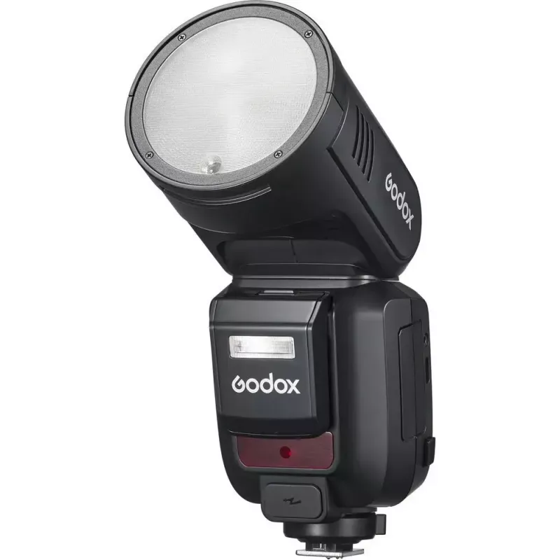 Blykstė Godox V100‑N Nikon – nešiojama TTL Li‑ion blykstė su nuimama galvute