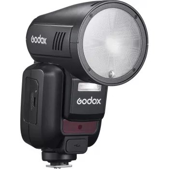 Blykstė Godox V100‑N Nikon – nešiojama TTL Li‑ion blykstė su nuimama galvute