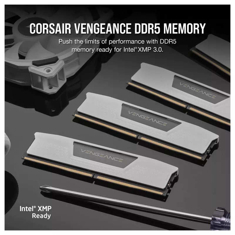 Corsair Vengeance 32GB (2x16GB) DDR5 6400MHz CL36 atminties rinkinys staliniams kompiuteriams – balta
