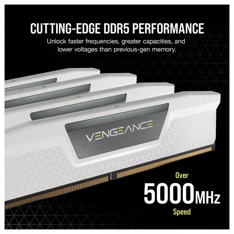 Corsair Vengeance 32GB (2x16GB) DDR5 6400MHz CL36 atminties rinkinys staliniams kompiuteriams – balta